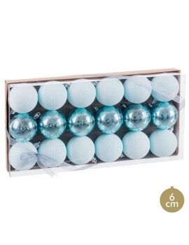 Bolas de Natal Azul Plástico Ø 6 cm (18 Unidades)