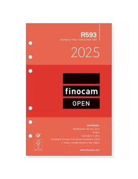 Recambio para Agenda Finocam OPEN R593 500 2025 11,7 x 18,1 cm