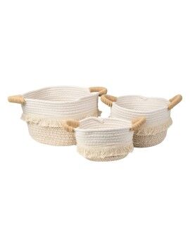 Conjunto de Cestos Romimex 844146 Branco Fibra natural 3 Peças