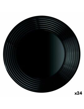 Plato Hondo Luminarc Harena Negro Vidrio (Ø 23,5 cm) (24 Unidades)