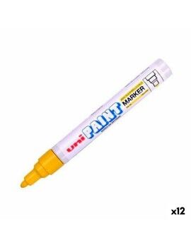 Rotulador permanente Uni-Ball PX-20 Amarelo 2,8 mm (12 Unidades)