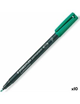 Rotulador permanente Staedtler Lumocolor 318 F Verde (10 Unidades)