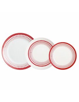 Vajilla Arcopal 5753400 Rojo Blanco Multicolor Vidrio 18 Piezas