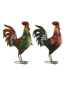 Figura Decorativa Home ESPRIT Multicolor Gallo 34,3 x 14 x 48,3 cm (2 Unidades)