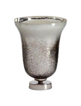 Vaso Prateado Alumínio Cristal 25 x 25 x 33 cm