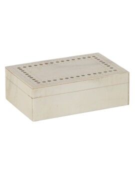 Caja Decorativa Crema Dorado Resina Cobre 23 x 15 x 8 cm