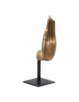 Figura Decorativa Negro Dorado Madera 10 x 12 x 30 cm