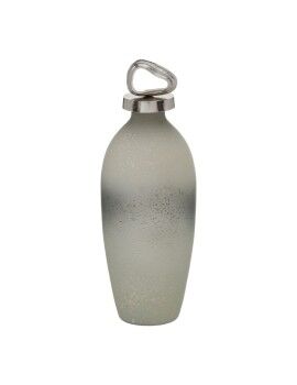 Botella Gris Plateado Aluminio Cristal 12 x 12 x 36 cm Decorativa