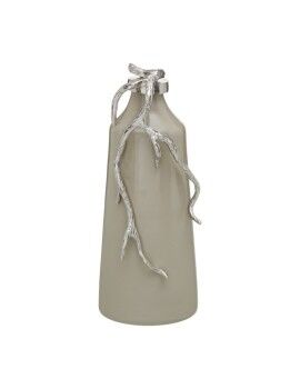 Botella Beige Plateado Aluminio Cristal 15 x 11 x 37 cm Decorativa