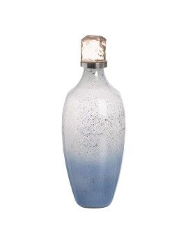 Botella Azul Plateado Resina Cristal 12 x 12 x 33 cm Decorativa