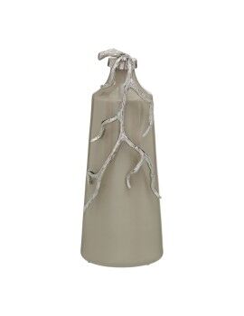 Botella Beige Plateado Aluminio Cristal 17 x 16 x 44 cm Decorativa