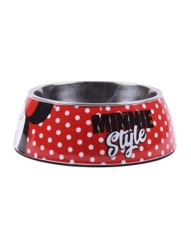 Comedero para Perro Minnie Mouse Rojo Melamina 180 ml Negro Metal