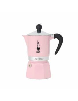 Cafeteira Italiana Bialetti Primavera Rainbow Cor de Rosa Alumínio