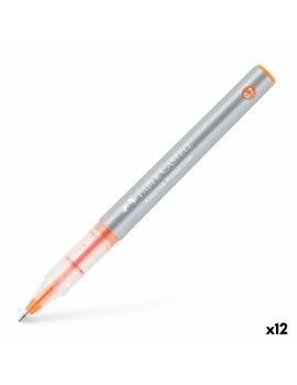 Boligrafo de tinta líquida Faber-Castell Roller Free Ink Naranja 0,7 mm (12 Unidades)