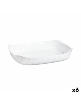 Fuente de Cocina Luminarc Smart Cuisine Rectangular Blanco Vidrio 33 x 27 cm (6 Unidades)