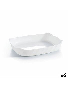 Fuente de Cocina Luminarc Smart Cuisine Rectangular Blanco Vidrio 29 x 30 cm (6 Unidades)