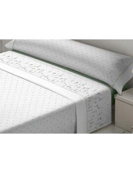 Conjunto de Lençóis Tejidos Reina Nicola Branco Verde Queen