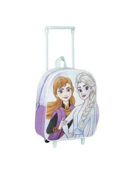 Mochila Escolar com Rodas Frozen Azul Claro 25 x 28 x 10 cm