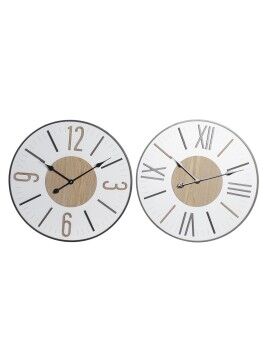 Relógio de Parede DKD Home Decor Preto Bege MDF Ferro (60 x 4 x 60 cm)