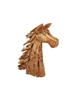 Escultura Romimex Natural madera de teca 35 x 90 x 25 cm Caballo