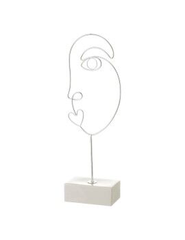 Figura Decorativa Branco Prateado Cerâmica Ferro 15,7 x 8 x 42,9 cm