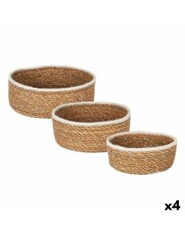 Juego de Cestas Privilege   3 Piezas Mimbre 17 cm (3 Piezas) (4 Unidades)