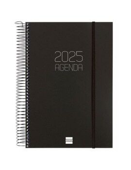 Agenda Finocam OPAQUE Negro 16,5 x 24,2 cm 2025