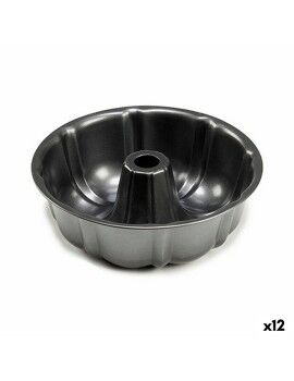 Molde para Tartas Gris oscuro Metal Acero al carbono 25,4 x 8 x 25,4 cm (12 Unidades)