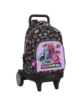 Mochila Escolar com Rodas Monster High Creep Preto 33 X 45 X 22 cm