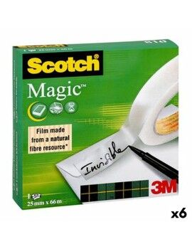 Cinta Adhesiva Scotch Magic 810 Transparente 25 mm x 66 m (9 Unidades)