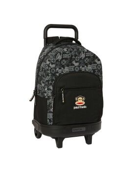 Mochila Escolar con Ruedas Paul Frank Join the fun Negro 33 X 45 X 22 cm