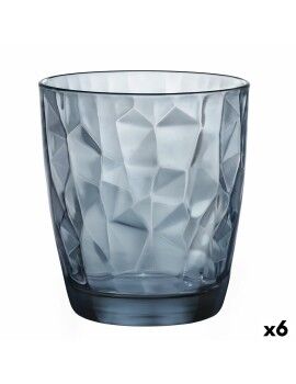 Vaso Bormioli Rocco Diamond Azul Vidrio (390 ml) (6 Unidades)