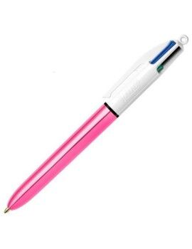 Caneta Bic Shine Silver Branco Cor de Rosa (12 Peças)