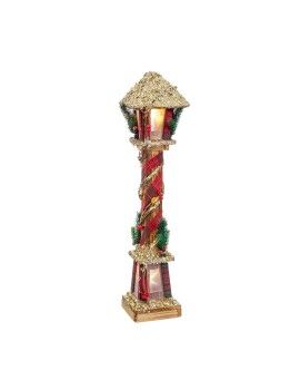 Adorno Navideño Multicolor Dorado Madera Plástico Tejido Farol 13 x 13 x 60 cm