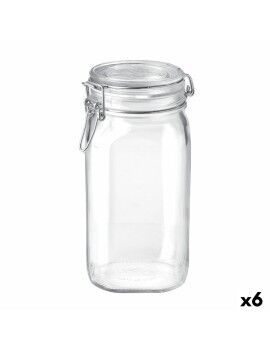 Recipiente para Conservar Alimentos Bormioli Rocco fido Transparente Vidro (1,5 L) (6 Unidades)