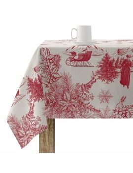 Mantel resinado antimanchas Belum Christmas Toile Rojo Lino 100 x 150 cm