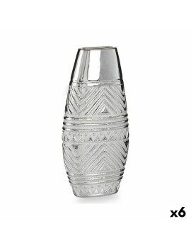 Vaso Largura do produto Prateado Cerâmica 7 x 29,5 x 14 cm (6 Unidades)