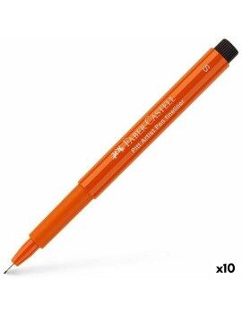 Rotuladores Faber-Castell Pitt Artist Fineliner S Laranja escuro (10 Unidades)