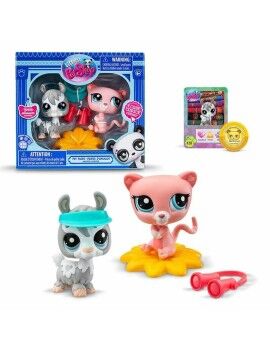 Conjunto de Figuras Bandai Littlest Pet Shop 2 Peças Animais de Estimação