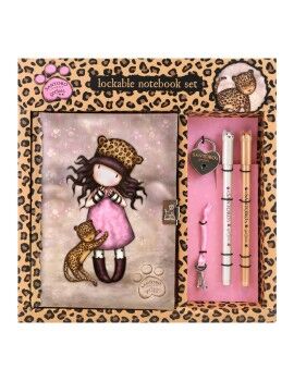 Diario con Accesorios Gorjuss Purrrrrfect love Leopardo 25 x 25 x 2.8 cm