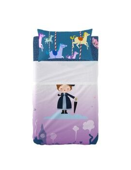 Conjunto de Lençóis HappyFriday Mr Fox Nanny Multicolor Berço de Bebé 2 Peças