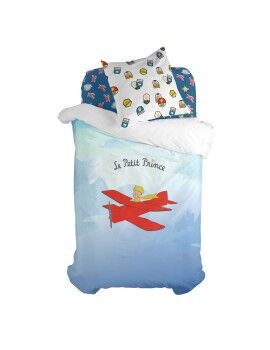 Juego de funda nórdica HappyFriday Le Petit Prince Son Avion Multicolor Cama de 80 2 Piezas