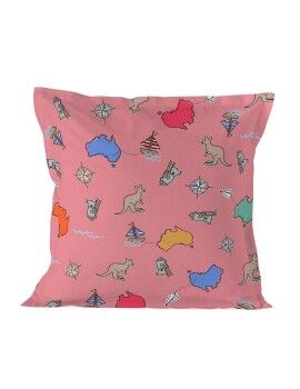 Funda de almohada HappyFriday Baleno Teen Pink Kangaroo Multicolor 80 x 80 cm