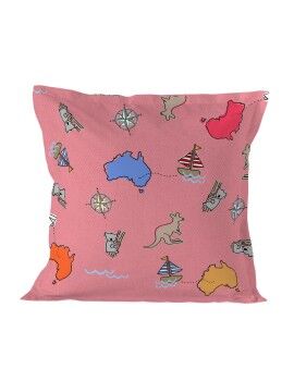 Funda de almohada HappyFriday Baleno Teen Pink Kangaroo Multicolor 60 x 60 cm