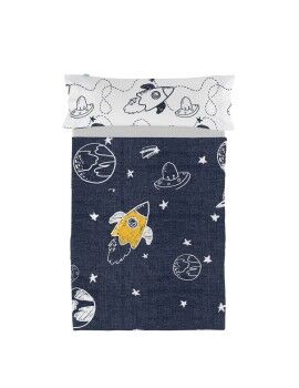 Juego de Sábanas HappyFriday Mr Fox Starspace Multicolor Cama de 105 2 Piezas