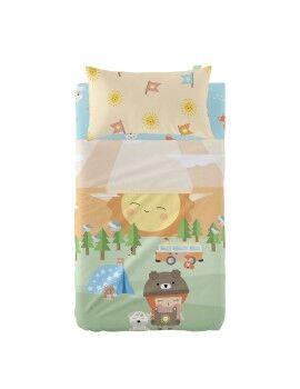 Conjunto de Lençóis HappyFriday Happynois Camping Multicolor Berço de Bebé 2 Peças