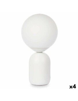 Lámpara de mesa Bola 40 W Blanco Cerámica 15 x 28,5 x 15 cm (4 Unidades)