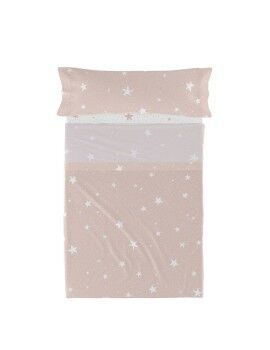 Conjunto de Lençóis HappyFriday Basic Kids Little star Cor de Rosa Solteiro 2 Peças