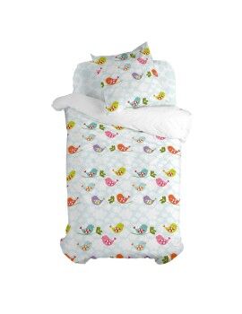 Juego de funda nórdica HappyFriday Mr Fox Little birds Multicolor Cama de 80 2 Piezas