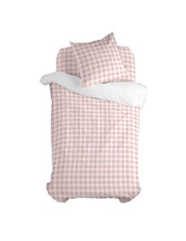 Juego de funda nórdica HappyFriday Basic Kids Rosa Cama de 80 Vichy 2 Piezas